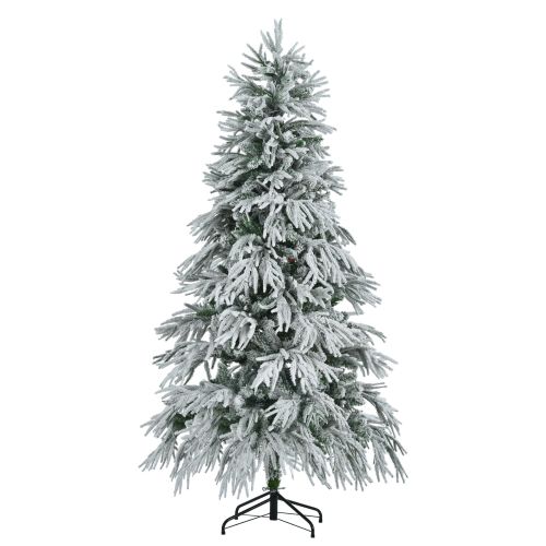 6 Feet Pre-installed Spruce Snow Cover Christmas Tree With 300 Multi-color LED Lights 6 Feet Pre-installed Spruce Snow Cover Christmas Tree With 300 Multi-color LED Lights