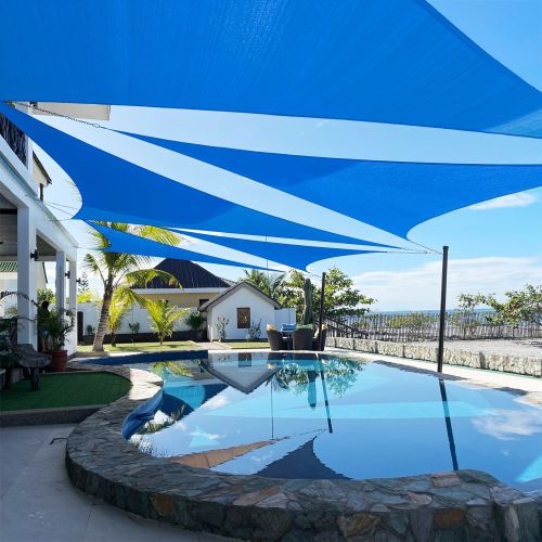 Artpuch Custom Size Sky Blue Sun Shade Sail Triangle Canopy 185 GSM Durable Fabric UV Block Awning for Outdoor Patio Garden Backyard (Customized Avail Artpuch Custom Size Sky Blue Sun Shade Sail Triangle Canopy 185 GSM Durable Fabric UV Block Awning for Outdoor Patio Garden Backyard (Customized Avail
