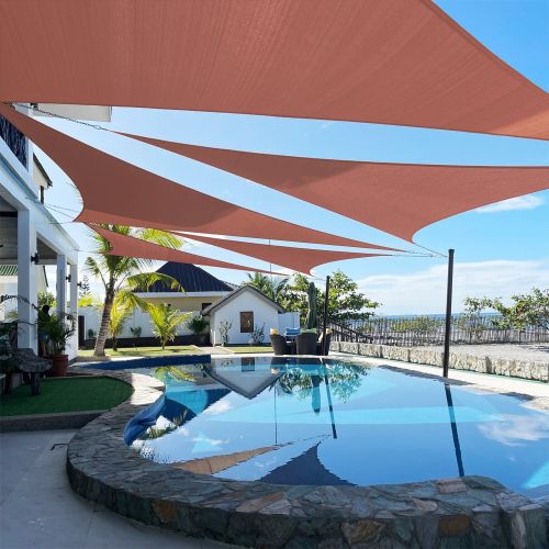 Artpuch Custom Size Rust Red Sun Shade Sail Triangle Canopy 185 GSM Durable Fabric UV Block Awning for Outdoor Patio Garden Backyard (Customized Avail Artpuch Custom Size Rust Red Sun Shade Sail Triangle Canopy 185 GSM Durable Fabric UV Block Awning for Outdoor Patio Garden Backyard (Customized Avail
